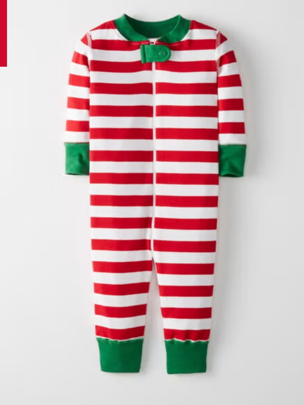 Hanna Andersson Red and White Striped Cotton Festive Onesie 12-18